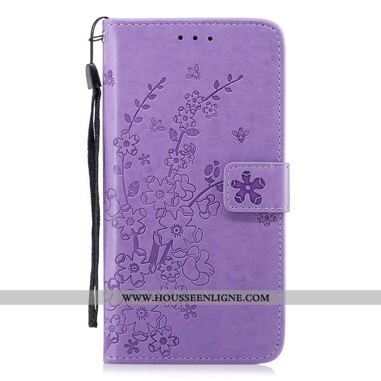 Coque Samsung Galaxy A10s Cuir Fluide Doux Étui Violet Protection Étoile Housse
