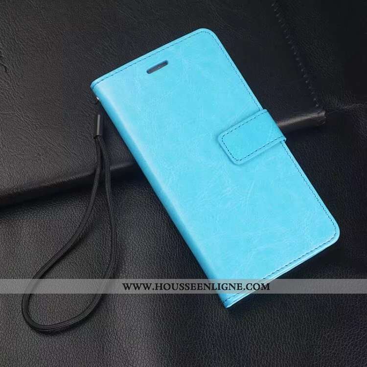 Coque Samsung Galaxy A10s Cuir Véritable Portefeuille Téléphone Portable Membrane Bleu Ornements Sus