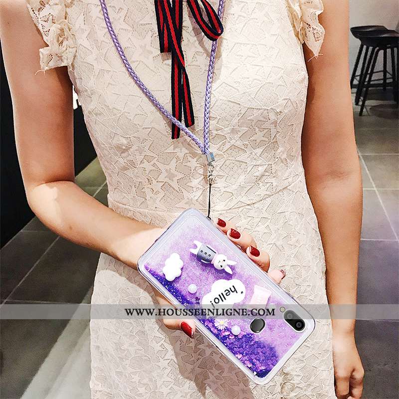 Coque Samsung Galaxy A10s Ornements Suspendus Personnalité Silicone Rose Téléphone Portable Net Roug