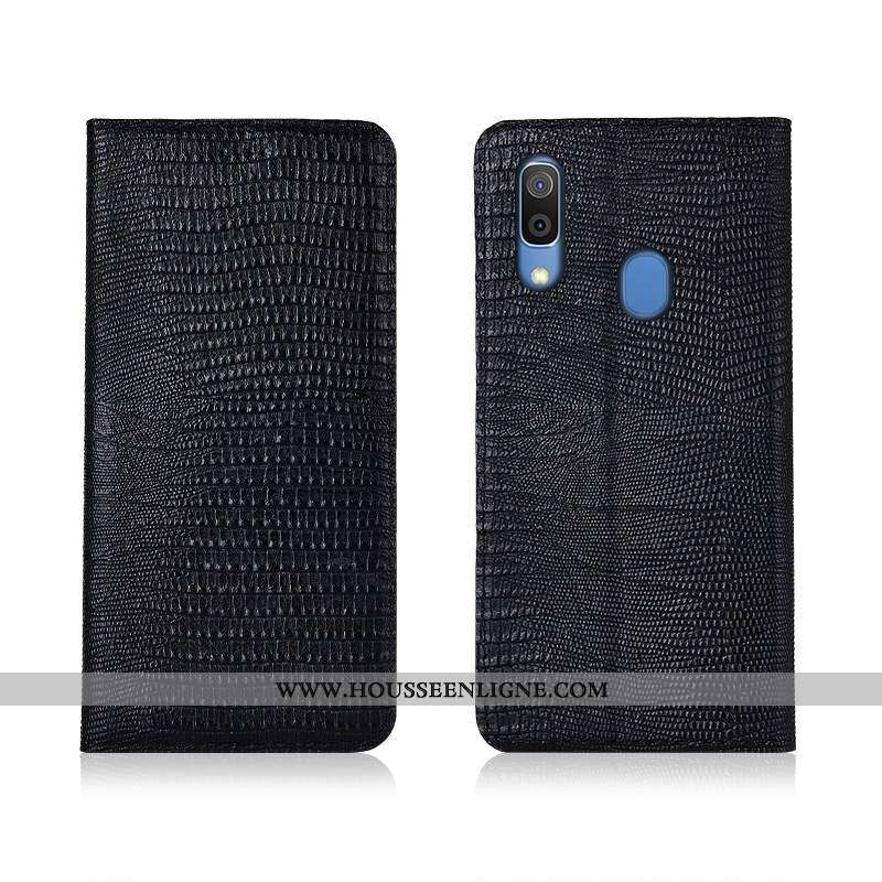 Coque Samsung Galaxy A20e Protection Cuir Véritable Étoile Téléphone Portable Étui Incassable Marron