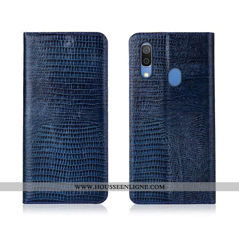 Coque Samsung Galaxy A20e Protection Cuir Véritable Étoile Téléphone Portable Étui Incassable Marron