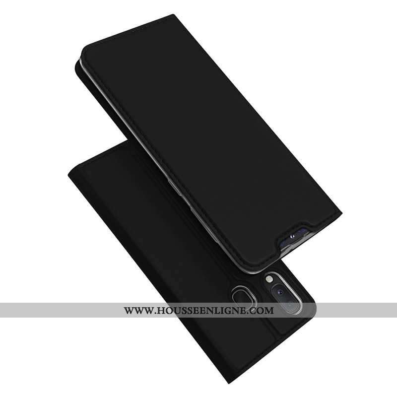 Coque Samsung Galaxy A20e Protection Cuir Étoile Étui Téléphone Portable Incassable Noir