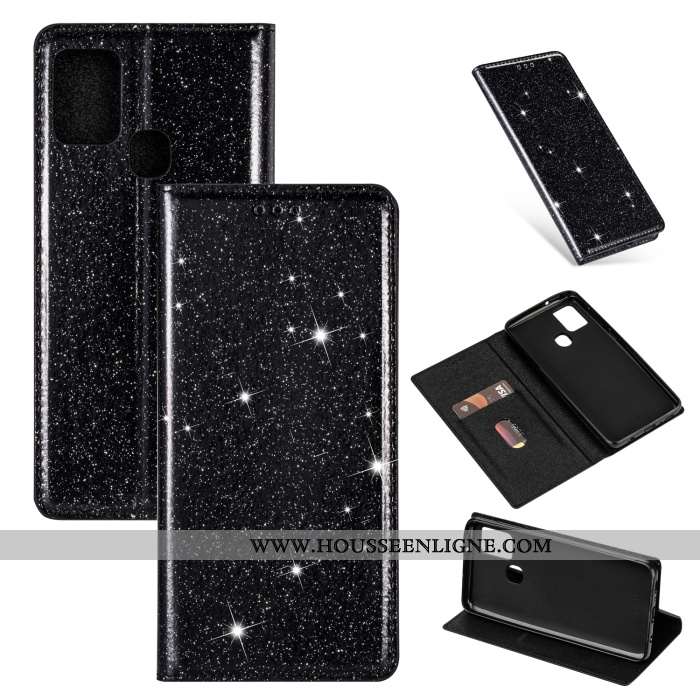 Coque Samsung Galaxy A21s Silicone Cuir Incassable Téléphone Portable Tout Compris Étoile Noir