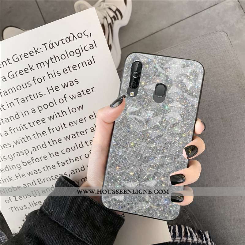 Coque Samsung Galaxy A40s Protection Charmant Téléphone Portable Losange Rose Étui