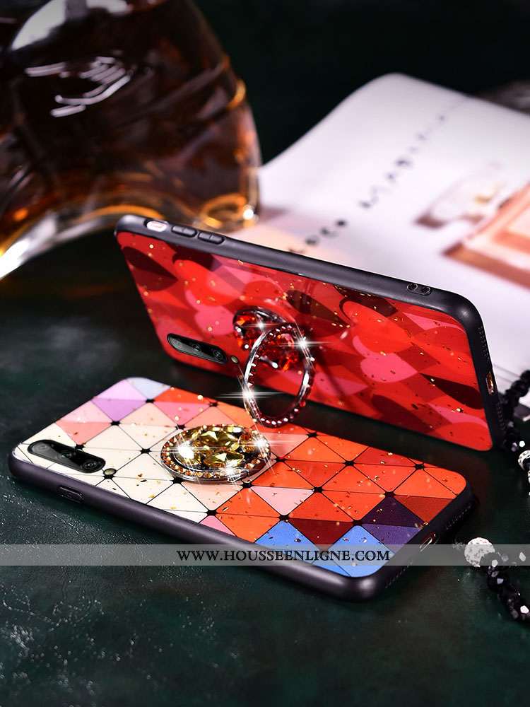 Coque Samsung Galaxy A50 Fluide Doux Silicone Téléphone Portable Europe Rouge Tendance Étoile