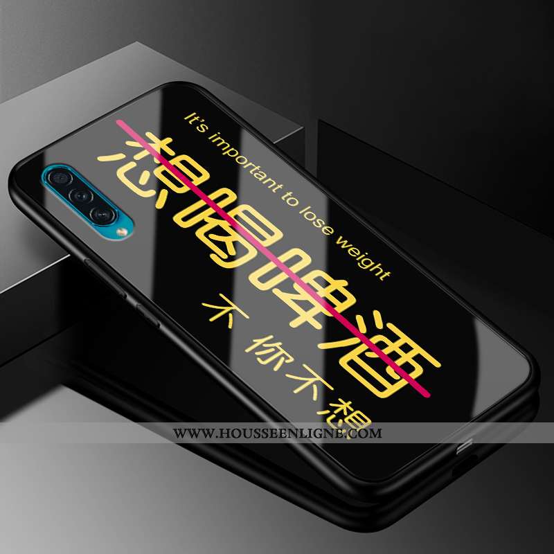 Coque Samsung Galaxy A50s Protection Verre Téléphone Portable Étui Tendance Personnalité Blanche