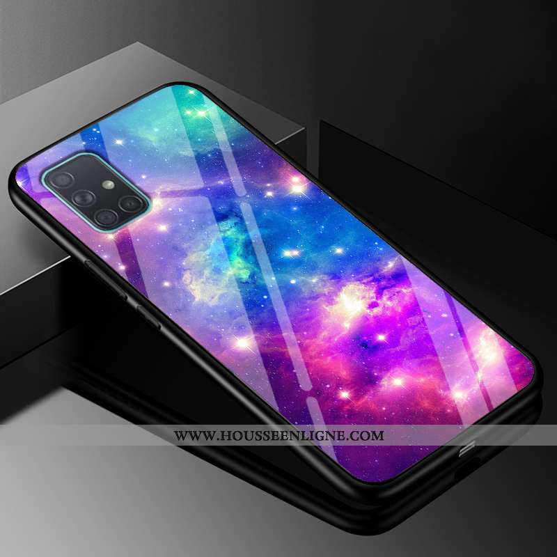 Coque Samsung Galaxy A51 Tendance Mode Ciel Étoilé Téléphone Portable Créatif Difficile Violet