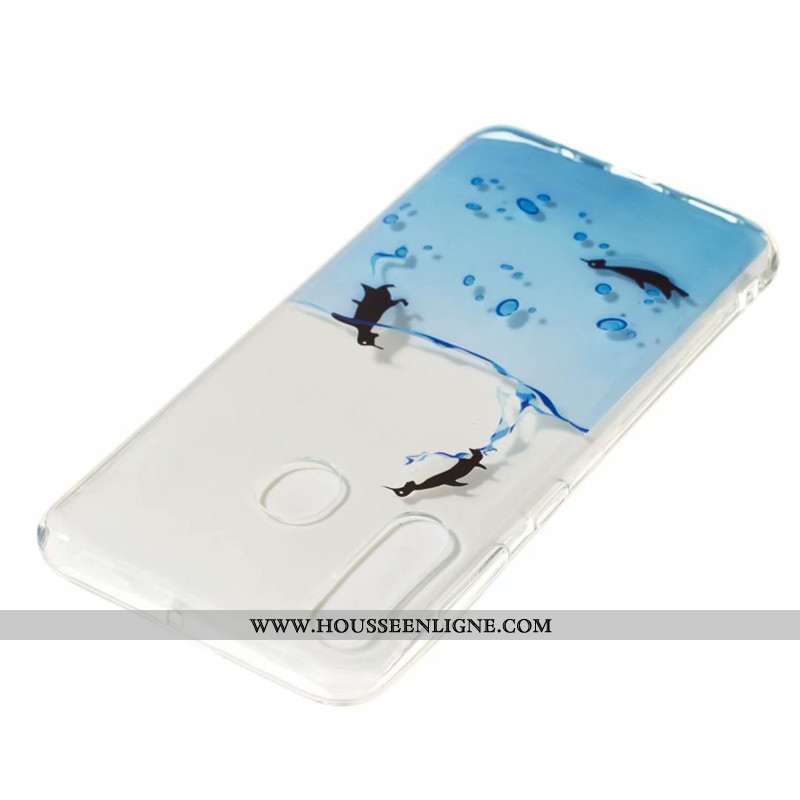 Coque Samsung Galaxy A60 Dessin Animé Fluide Doux Étoile Incassable Téléphone Portable Bleu