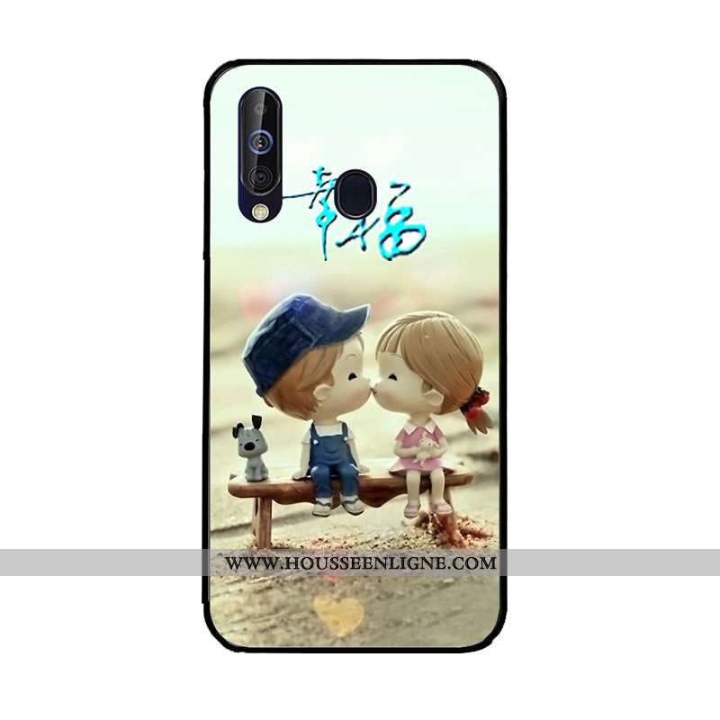 Coque Samsung Galaxy A60 Fluide Doux Protection Couleur Incassable Peinture Téléphone Portable Étui 