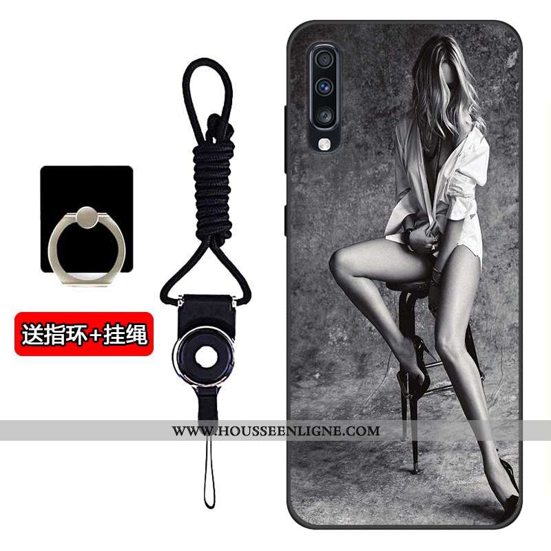 Coque Samsung Galaxy A70s Protection Silicone Noir Tout Compris Téléphone Portable Étui