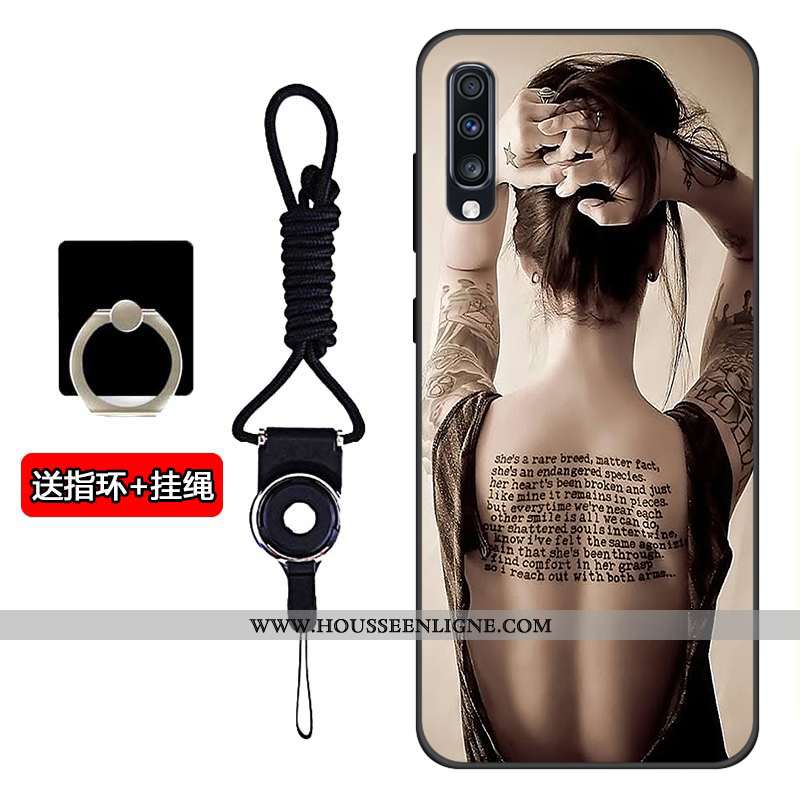 Coque Samsung Galaxy A70s Protection Silicone Noir Tout Compris Téléphone Portable Étui