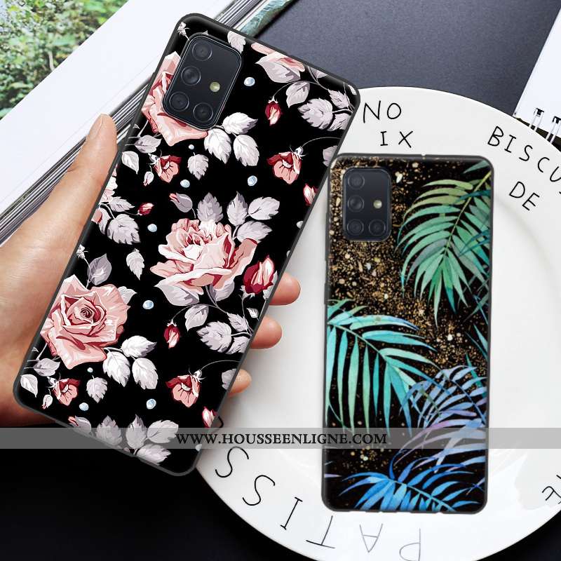 Coque Samsung Galaxy A71 Protection Créatif Fluide Doux Étui Dessin Animé Tendance Gris