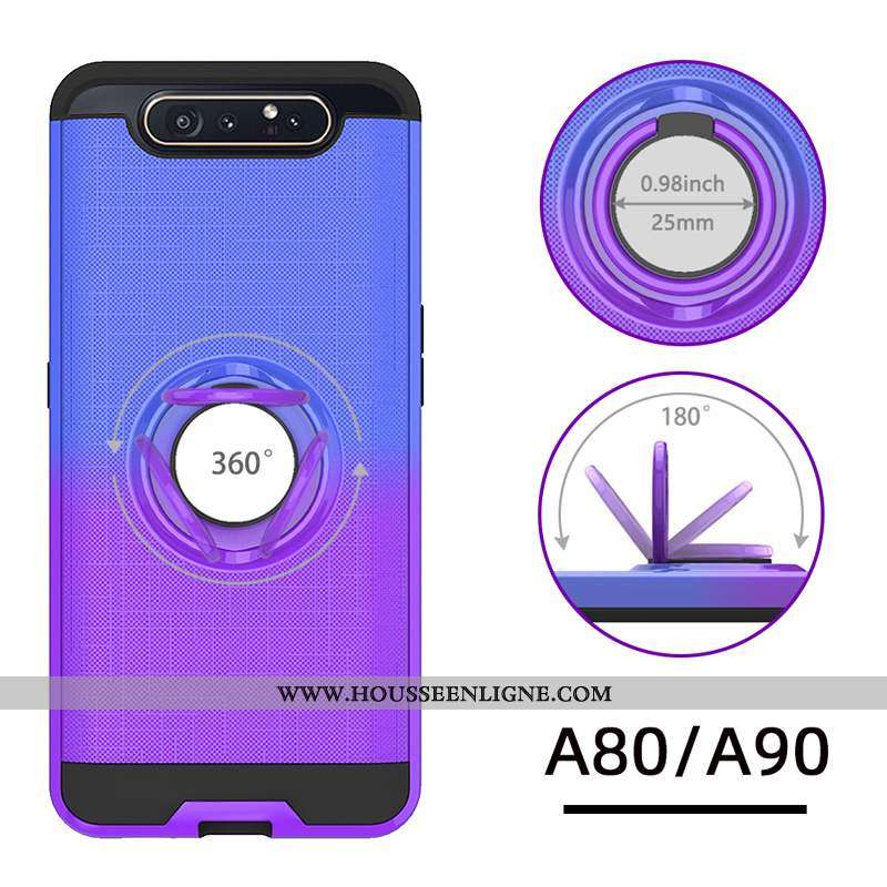 Coque Samsung Galaxy A80 Fluide Doux Protection Tout Compris Étoile Téléphone Portable Violet Étui