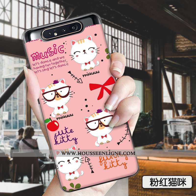 Coque Samsung Galaxy A80 Tendance Silicone Mode Tout Compris Amoureux Peinture Rose