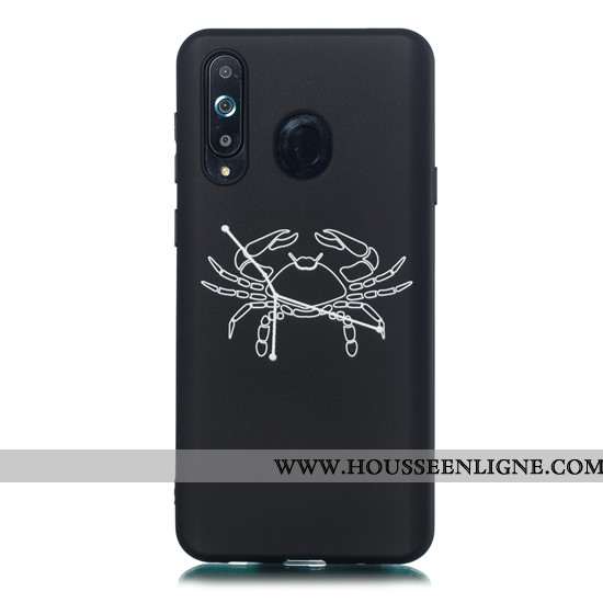 Coque Samsung Galaxy A8s Délavé En Daim Dessin Animé Noir Simple Étui Téléphone Portable