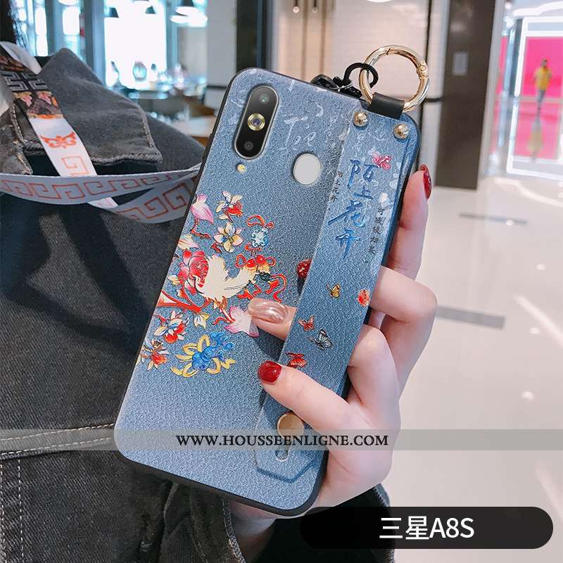 Coque Samsung Galaxy A8s Silicone Protection Téléphone Portable Fleur Fluide Doux Ornements Suspendu