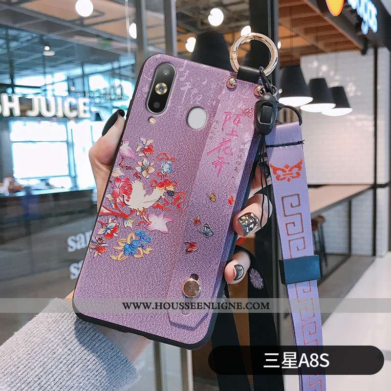 Coque Samsung Galaxy A8s Silicone Protection Téléphone Portable Fleur Fluide Doux Ornements Suspendu