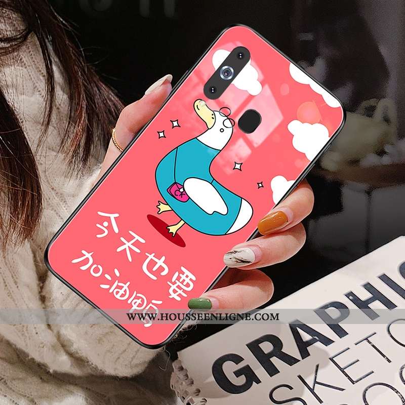 Coque Samsung Galaxy A8s Verre Dessin Animé Rouge Nouveau Charmant Téléphone Portable Étoile