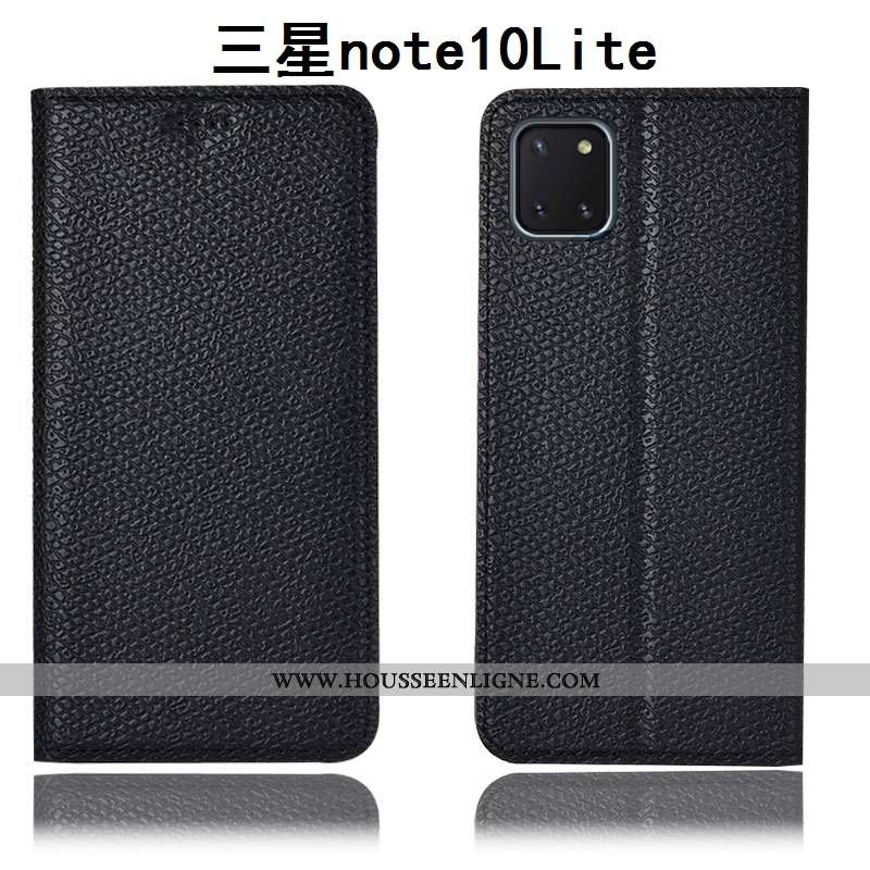 Coque Samsung Galaxy Note 10 Lite Cuir Véritable Modèle Fleurie Étui Incassable Tout Compris Housse 