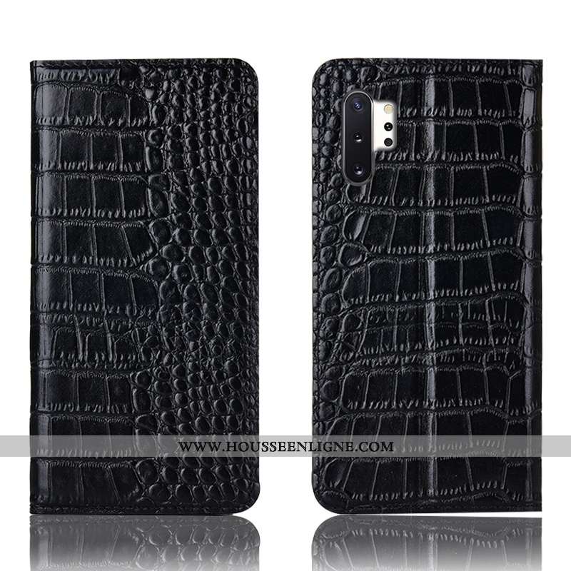 Coque Samsung Galaxy Note 10+ Protection Cuir Véritable Téléphone Portable Crocodile Tout Compris Ma