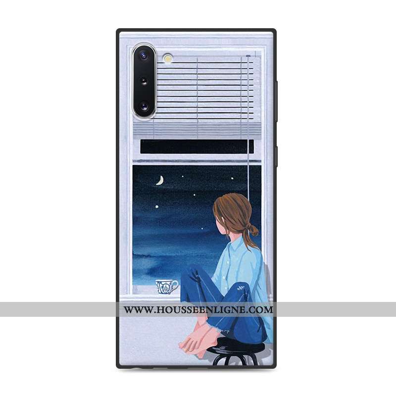 Coque Samsung Galaxy Note 10 Protection Téléphone Portable Art Blanc Étoile Étui Blanche