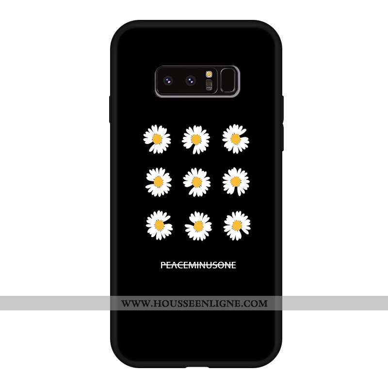 Coque Samsung Galaxy Note 8 Silicone Délavé En Daim Téléphone Portable Personnalité Noir Incassable