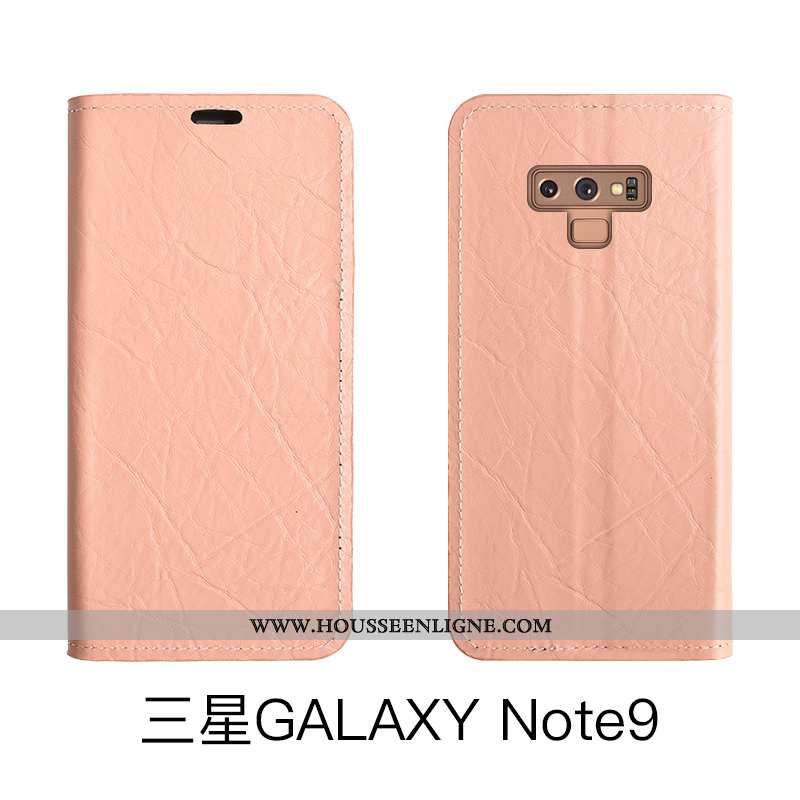 Coque Samsung Galaxy Note 9 Protection Cuir Simple Téléphone Portable Housse Étui Rouge