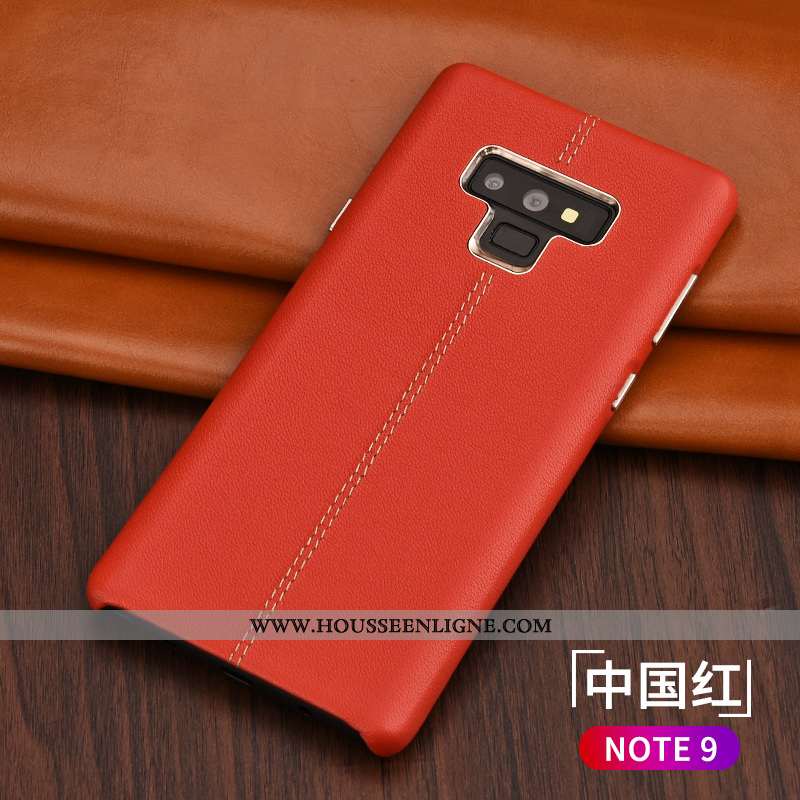 Coque Samsung Galaxy Note 9 Tendance Légère Ultra Net Rouge Téléphone Portable Tout Compris Cuir Noi