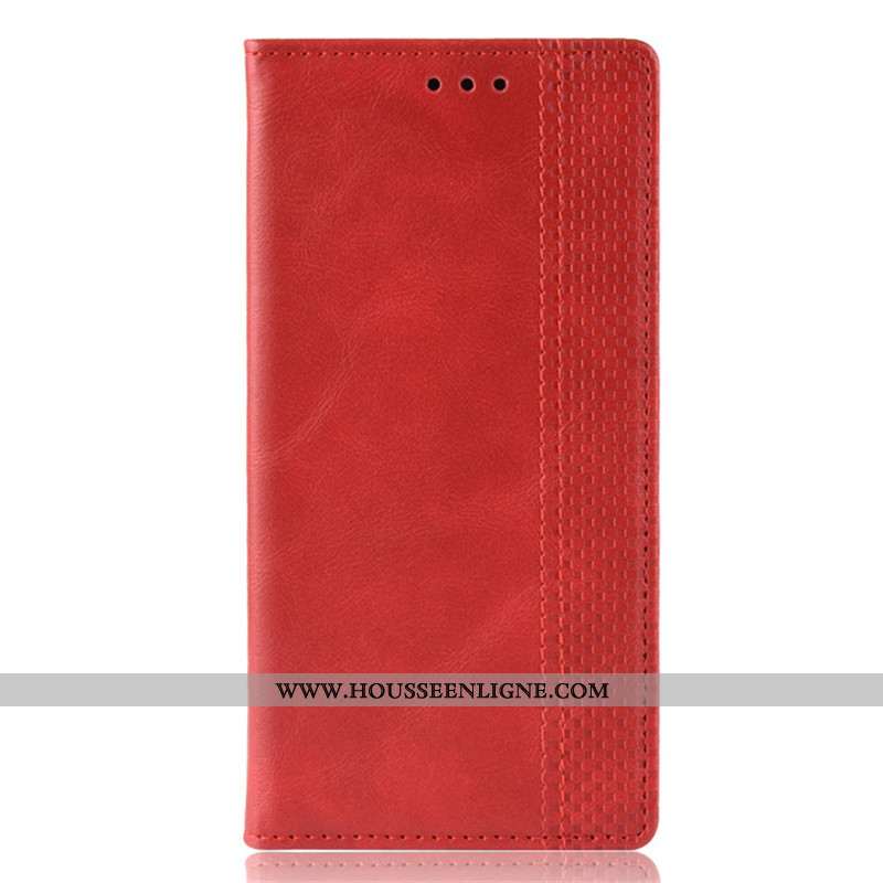 Coque Samsung Galaxy Note20 Cuir Portefeuille Housse Téléphone Portable Rouge Étoile