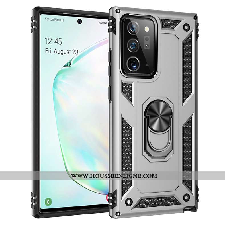 Coque Samsung Galaxy Note20 Ultra Fluide Doux Protection Téléphone Portable Gris Trois Défenses Magn