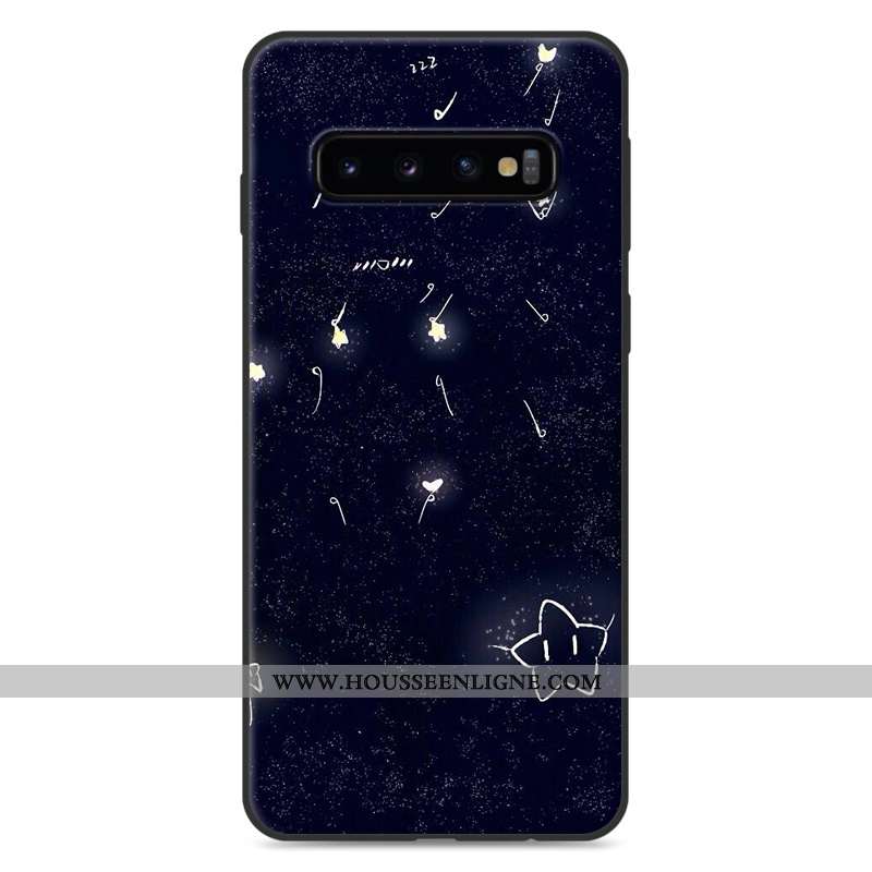 Coque Samsung Galaxy S10 Dessin Animé Charmant Silicone Étui Téléphone Portable Étoile Protection Bl