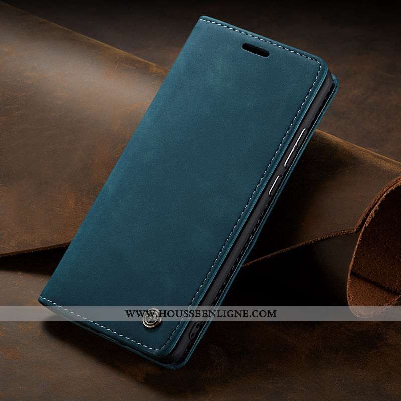 Coque Samsung Galaxy S10 Lite Cuir Véritable Manuel Jeunesse Carte Étui Téléphone Portable Bleu Fonc