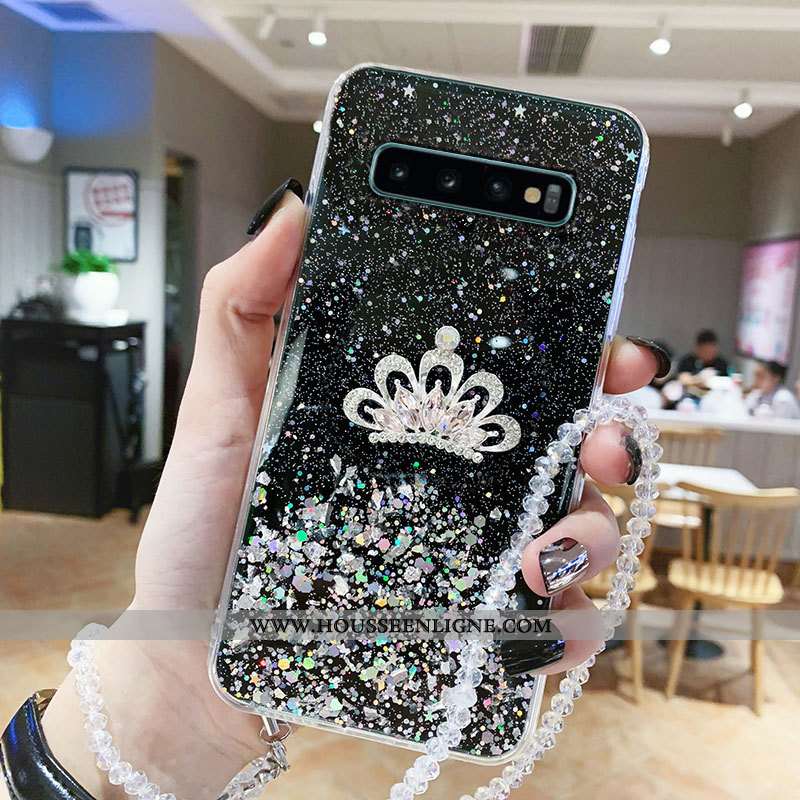 Coque Samsung Galaxy S10+ Personnalité Tendance Étui Noir Protection Téléphone Portable