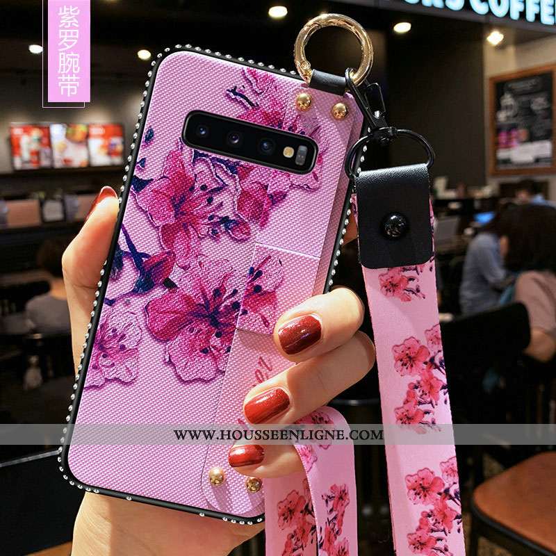 Coque Samsung Galaxy S10+ Protection Tendance Téléphone Portable Rose Fluide Doux Incassable Étui