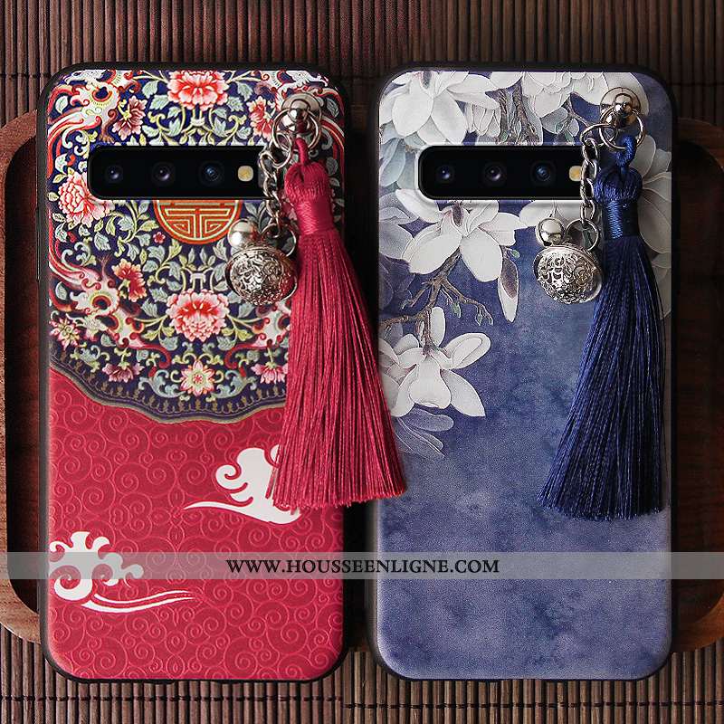 Coque Samsung Galaxy S10 Tendance Personnalité Téléphone Portable Tout Compris Style Chinois Rouge