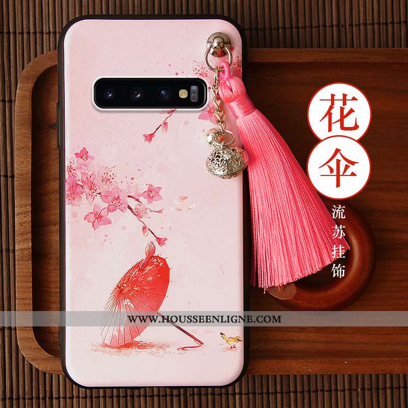 Coque Samsung Galaxy S10 Tendance Personnalité Téléphone Portable Tout Compris Style Chinois Rouge