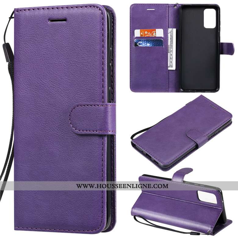 Coque Samsung Galaxy S20 Protection Cuir Housse Violet Étui Téléphone Portable