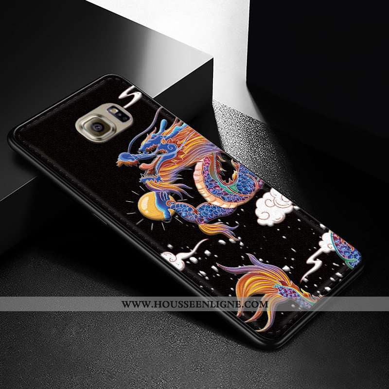 Coque Samsung Galaxy S6 Edge Protection Gaufrage Étoile Téléphone Portable Modèle Fleurie Silicone T