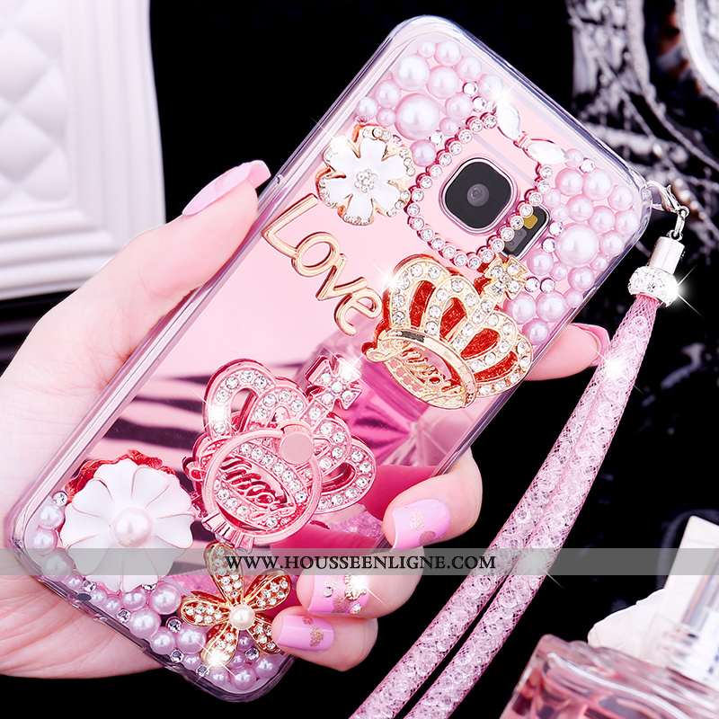 Coque Samsung Galaxy S6 Fluide Doux Silicone Téléphone Portable Étui Étoile Rose