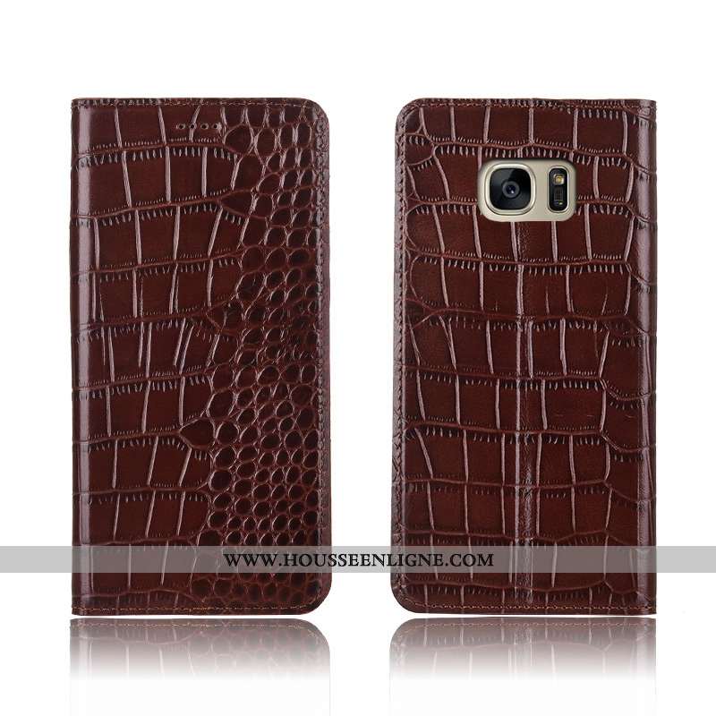 Coque Samsung Galaxy S7 Edge Silicone Protection Incassable Clamshell Nouveau Marron