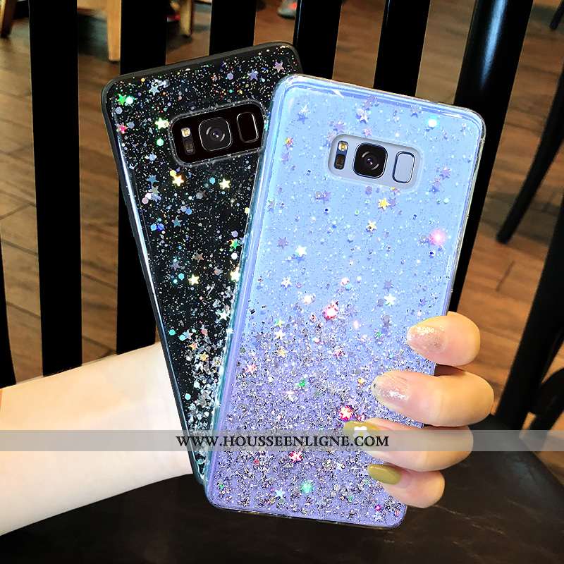 Coque Samsung Galaxy S8+ Créatif Fluide Doux Étoile Tout Compris Personnalité Transparent Blanche