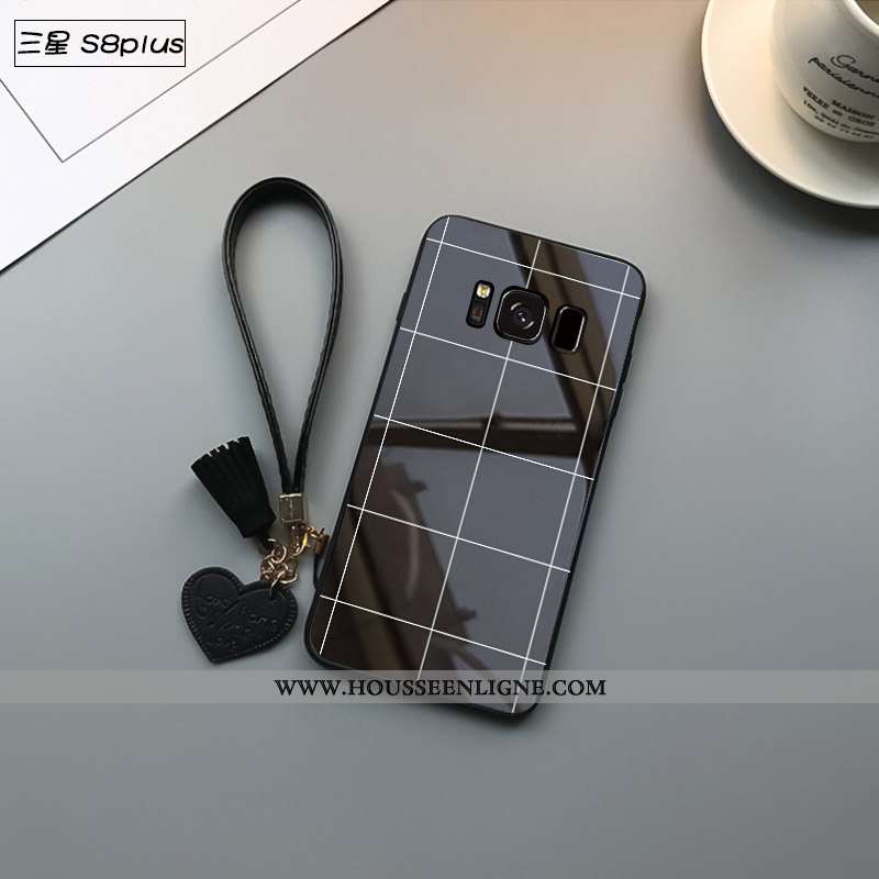 Coque Samsung Galaxy S8+ Protection Verre Tendance Simple Noir Pu