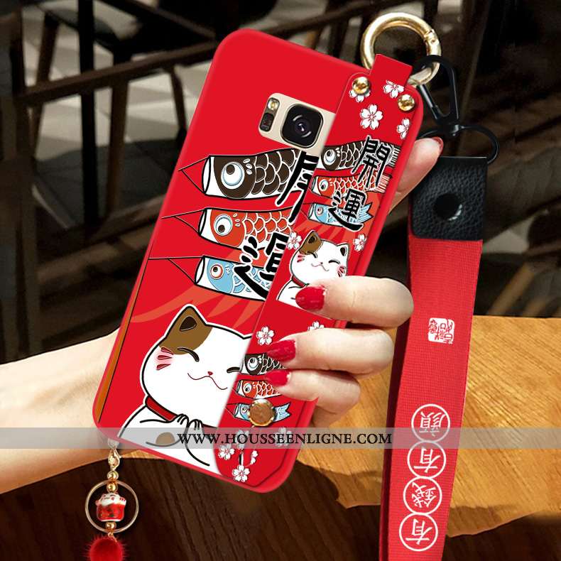 Coque Samsung Galaxy S8 Silicone Protection Ornements Suspendus Tendance Téléphone Portable Rouge Fl