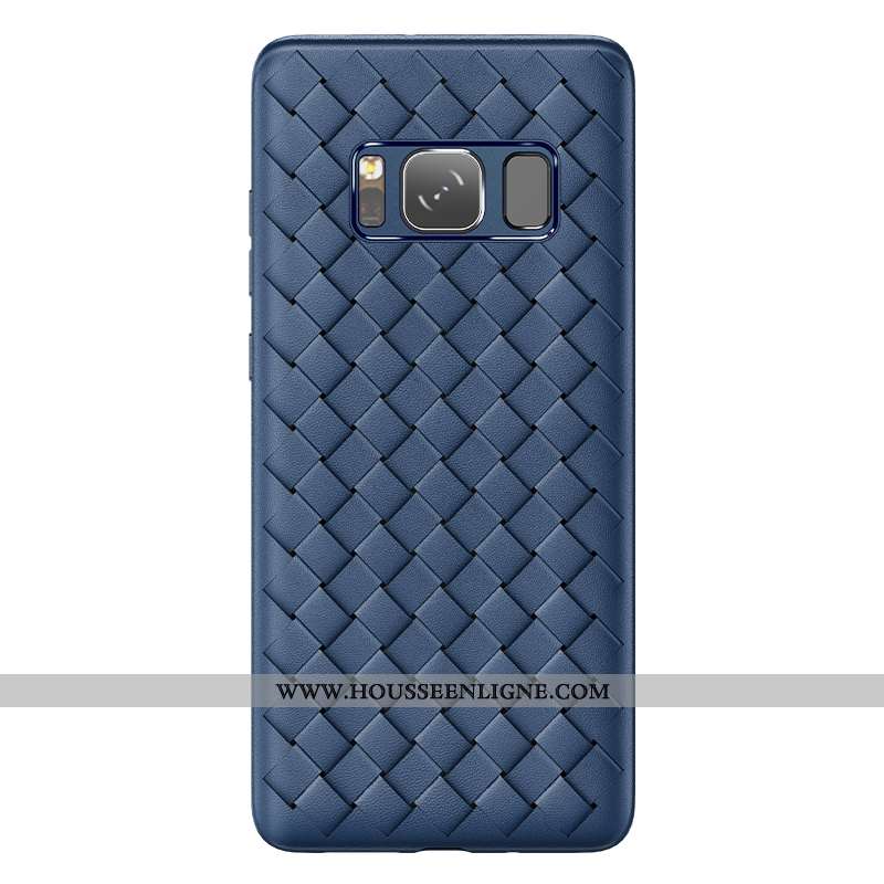 Coque Samsung Galaxy S8 Silicone Protection Tendance Étui Refroidissement Bleu Marin Tissage Bleu Fo