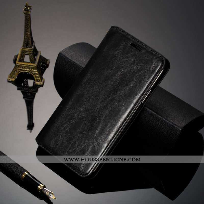 Coque Samsung Galaxy S8+ Tendance Cuir Business Étoile Téléphone Portable Luxe Noir
