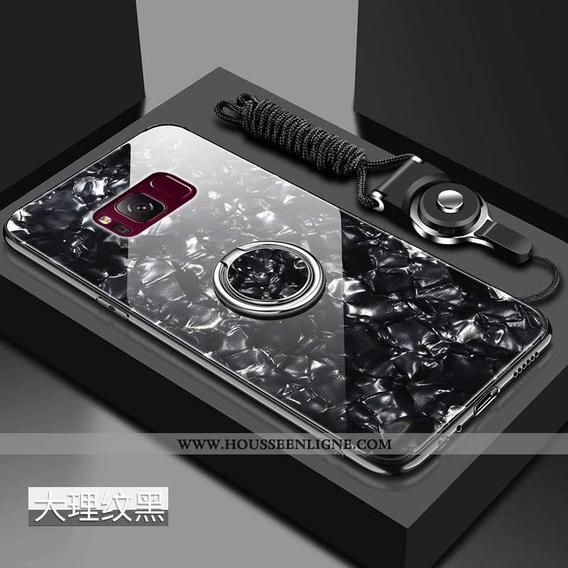 Coque Samsung Galaxy S8+ Verre Tendance Étoile Noir Protection Difficile