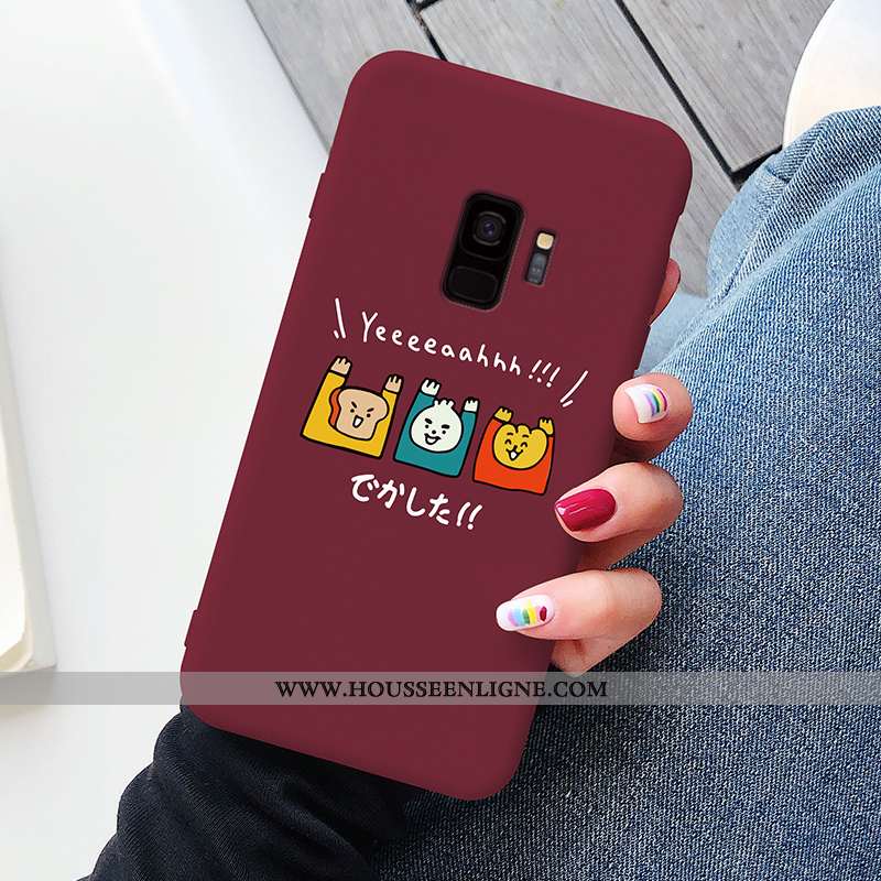 Coque Samsung Galaxy S9 Dessin Animé Charmant Tout Compris Vin Rouge Légère Fluide Doux Bordeaux