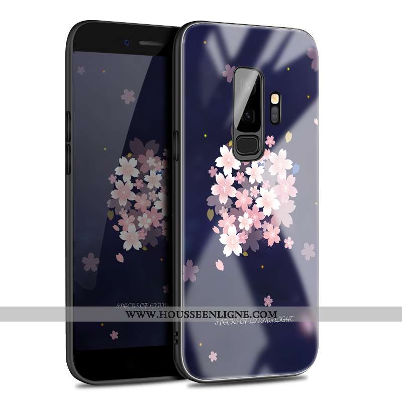 Coque Samsung Galaxy S9+ Silicone Protection Tout Compris Étui Téléphone Portable Étoile Bleu Foncé