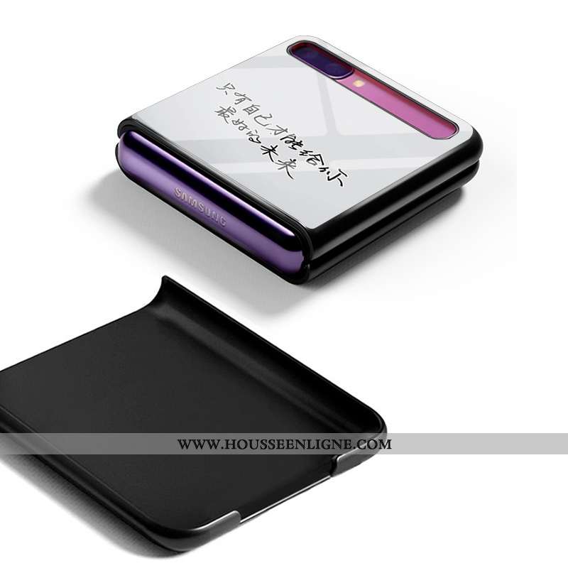 Coque Samsung Z Flip Protection Verre Nouveau Difficile Plier Étoile Amoureux Noir