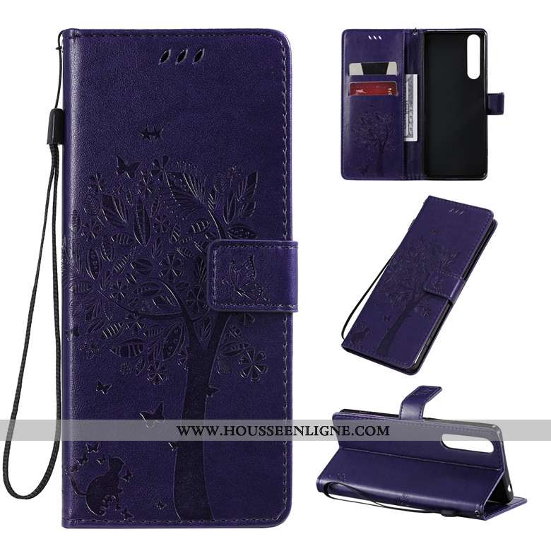 Coque Sony Xperia 1 Ii Fluide Doux Silicone Clamshell Incassable Protection Cuir Violet